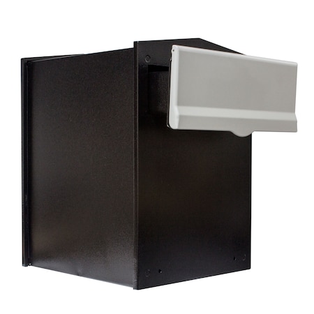 Lettasafe Collection Box w/Silver Letter Plate and 4" to 6" Adjustable Chute LIB-SLVR-LM6-46